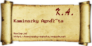 Kaminszky Agnéta névjegykártya